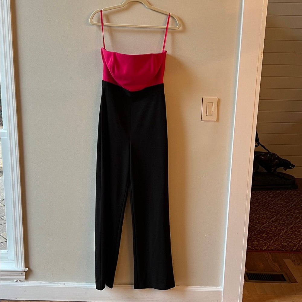 White House Black Market Pink and Black Jumpsuit